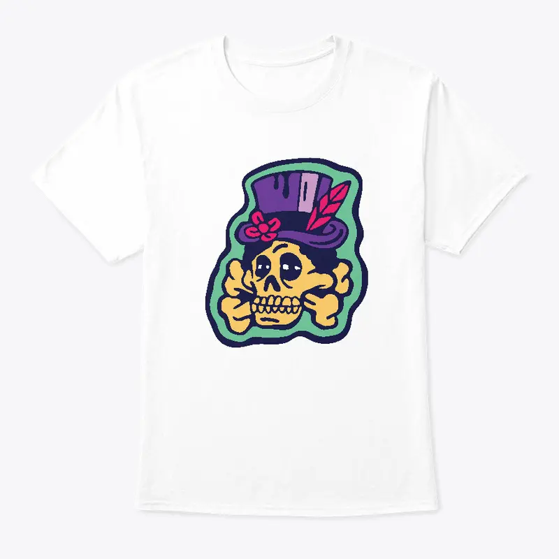 Voodoo Hex Zombie Skull with Top Hat 