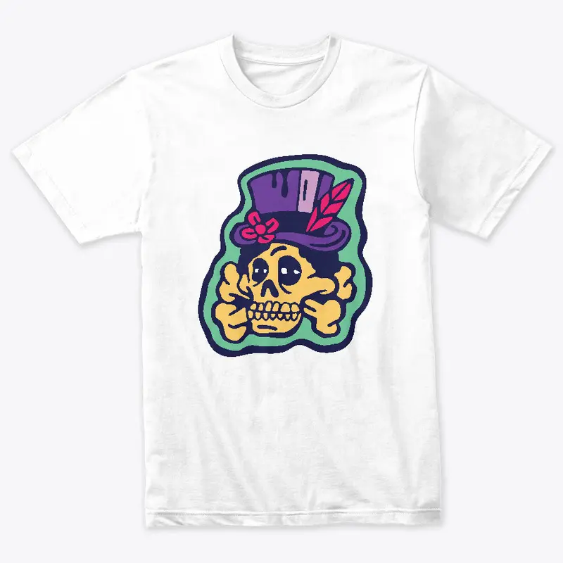 Voodoo Hex Zombie Skull with Top Hat 