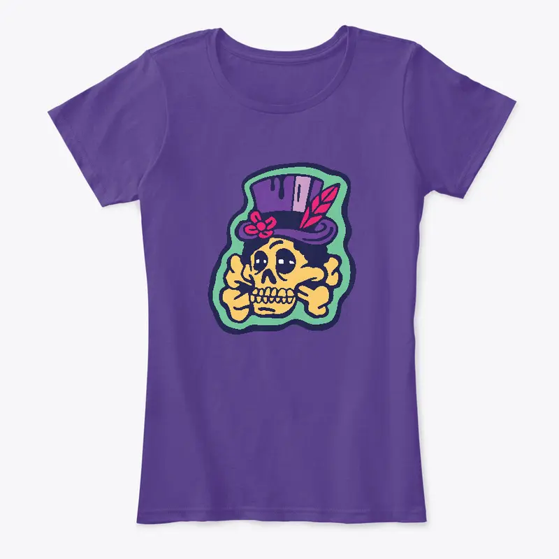 Voodoo Hex Zombie Skull with Top Hat 