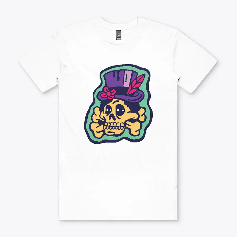 Voodoo Hex Zombie Skull with Top Hat 