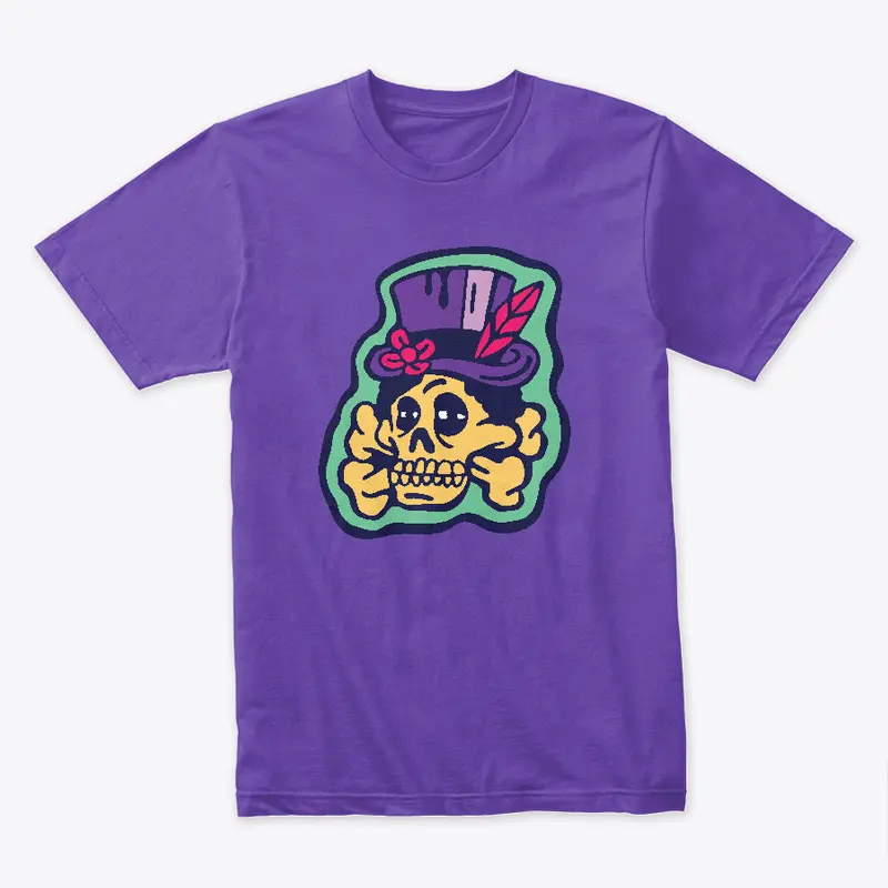 Voodoo Hex Zombie Skull with Top Hat 