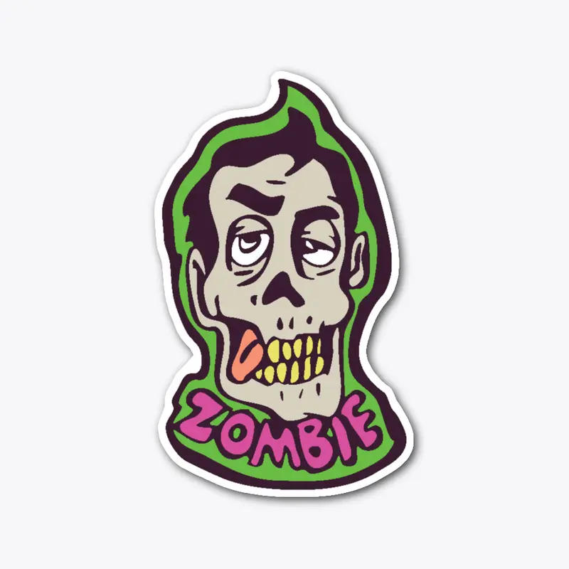 Silly Cartoon Haloween Zombie Head