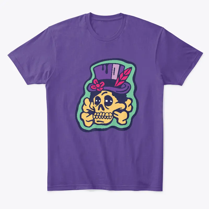 Voodoo Hex Zombie Skull with Top Hat 